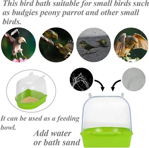Εξωτερικό κρεμαστό μπάνιο πουλιών για παπαγαλάκια με λειτουργία μπολ ταΐσματος