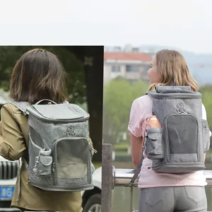 Faltbarer atmungsaktiver Haustier-Rucksack aus Oxford-Gewebe für Outdoor-Aktivitäten
