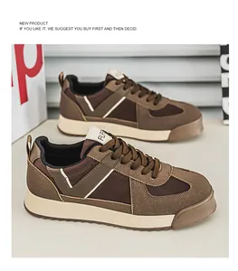 Elegantes zapatillas de plataforma en ante marrón con diseño transpirable sport.