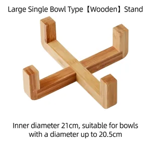 Grand support en bois en croix pour gamelle individuelle pour animaux de compagnie