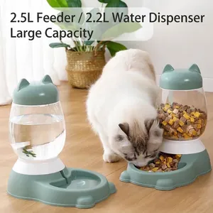 Distributeur automatique d'eau 2.5L et de nourriture 2.2L avec oreilles de chat
