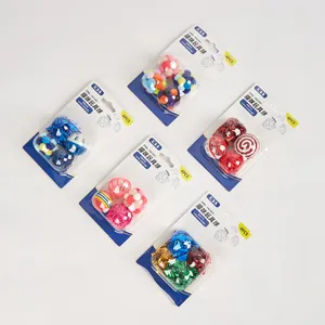 Set of 5 interactive cat toy ball packs featuring colorful bells and soft pom-poms for pets