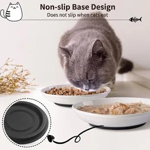 Premium Keramik Katzennapf mit rutschfestem Silikonboden für Snacks und Futter