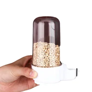 Automatic gravity bird feeder and waterer dispenser for bird cages with clear storage