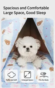 Tenda per animali domestici blu chiaro con fiori per cani piccoli e gatti