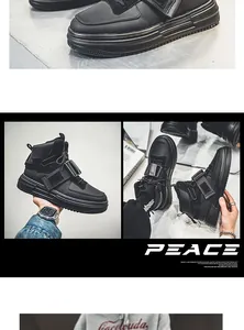 Eleganti sneakers nere alte con cinturino in velcro e suola platform