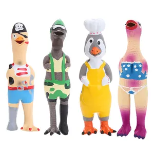 Lustiges Hundespielzeug aus Latex mit Pirat, Soldat, Koch und Bikini-Huhn-Design.