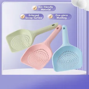 Paletta per Lettiera per Gatti in Plastica PP Con Comoda Impugnatura Ergonomica Lunga Motivo Integrato a Zampa di Gatto Paletta Pulizia per Gatti Blu Rosa Verde