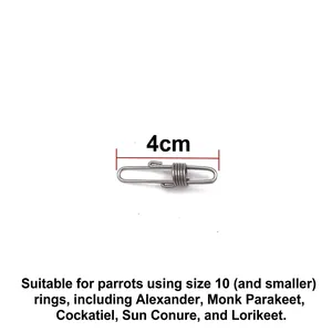4cm stainless steel double loop buckle for parrot leg chain connection detail