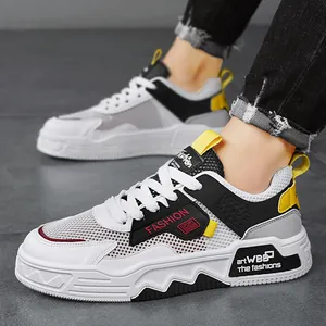 Scarpe da Skate in Mesh Traspirante da Uomo Tendenza Street Coreana Sneakers Casual Patchwork Scarpe Piatti Per Giovani Estate