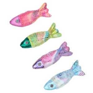 Set di giocattoli interattivi per gatti a forma di pesce colorato con campanellini