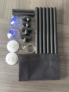Complete set of components for a breathable cat window hammock bed with strong suction cups