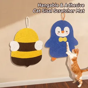 Natürliche Sisal Kratzmatte Für Katzen Cartoon Biene Pinguin Orange Wandmontiert Möbel Schutz Kratzbrett Langlebig