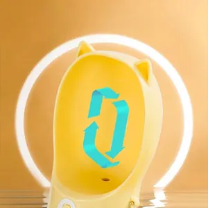 Gourde portable jaune pour chien avec oreilles mignonnes et fonction de reflux d'eau