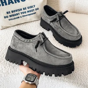 Mocasines para Hombre de Gamuza de Alta Calidad Transpirables Estilo Birkenstock Zapatos Casuales con Suela de Goma Gruesa para el Otoño