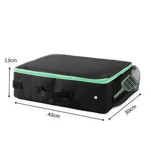 Bac à litière pour chat pliable et étanche en tissu Oxford, dimensions 40x30x13cm