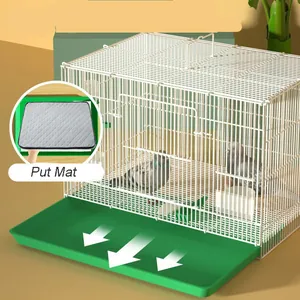 Alfombrilla absorbente lavable para jaula de pájaros con bandeja extraíble