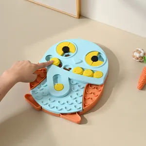 Jouet interactif distributeur de croquettes en forme de hibou pour chien, lent