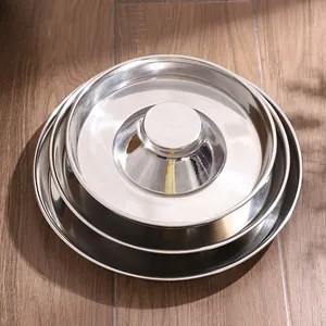 Edelstahl Haustier Slow Feeder Napf Anti-Schling Hundeschüssel Rutschfester Katzenfutternapf Metall Futterschale Zubehör