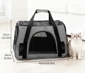 Faltbare Haustiertransporttasche aus Oxford-Gewebe, Maße 42x24x31cm für Katzen und Hunde