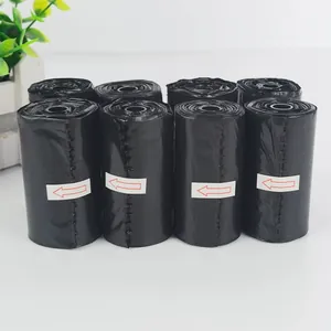8 Rollen auslaufsichere schwarze Hundekotbeutel für die Haustierreinigung im Freien.