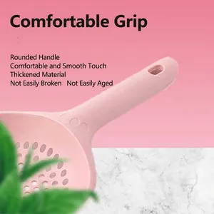 Paletta per lettiera per gatti ergonomica in plastica rosa con impugnatura comoda