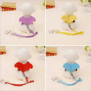 Pet Angel Wings Harness Leash Set Adjustable H-Shape Polyester Harness For Small Dogs Cats Rabbits Walking Supplies