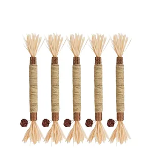 Natural Silvervine Stick Cat Toy Catnip Teeth Cleaning Chew Toy With Raffia Gall Fruit For Indoor Cats Dental Health Care