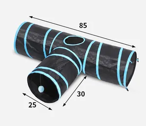 T-förmiger faltbarer Katzen-Tunnel Spielzeug, Maße 85x30x25 cm für Kätzchen