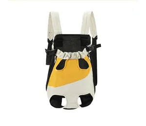 Mochila transpirable para mascotas en amarillo y beige para perros y gatos pequeños