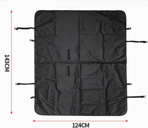 Black waterproof car pet mat with dimensions 143cm by 124cm for rear seat