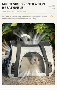 Detailansicht einer atmungsaktiven Katzen-Transporttasche mit vielseitiger Belüftung.