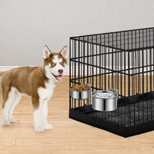 Futternäpfe aus Edelstahl für Hundekäfige zum Aufhängen Futter- und Wassernapf