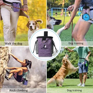 Pochette à friandises violette pour chien pour l'entraînement et l'escalade en plein air