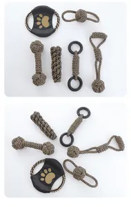 Durable braided cotton rope dog chew toys set for large breeds aggressive chewers