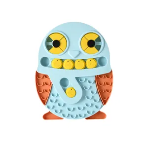 Gamelle anti-glouton interactive en forme d'hibou pour chiens et chats