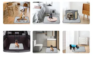 Alfombrilla lavable para mascotas en varios escenarios de hogar y coche para perros