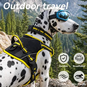 Close-up of a breathable and durable anti-escape dog harness for outdoor travel activities
