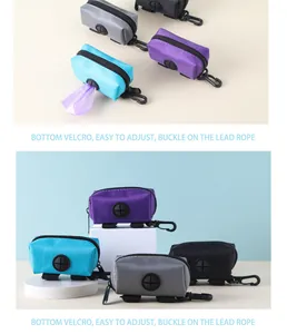 Vues détaillées de pochettes portables pour sacs à déjections canines avec clips