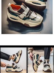 Vistas multiángulo de zapatos dad de cuero impermeables con detalles de hebilla