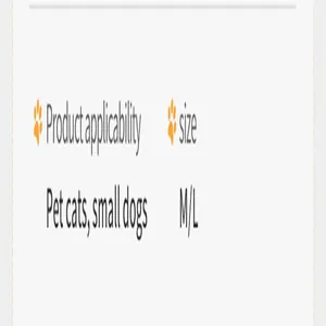 Detail showing size M and L applicability for pet cats and small dogs for the carrier bag