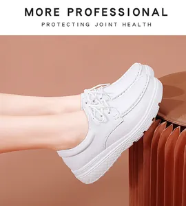 Scarpe da infermiera bianche stringate con suola morbida antiscivolo per il comfort