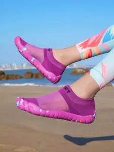 Lightweight breathable purple water shoes for beach and outdoor swimming activities.
