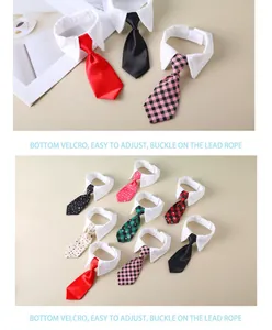 Variety of stylish pet necktie collars with adjustable velcro for dogs and cats. Perfect gift.