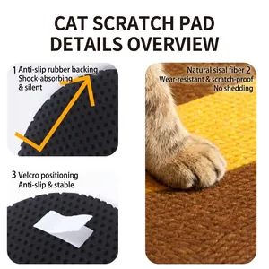 Natürliche Sisal-Kratzmatte für Katzen mit rutschfester Gummirückseite
