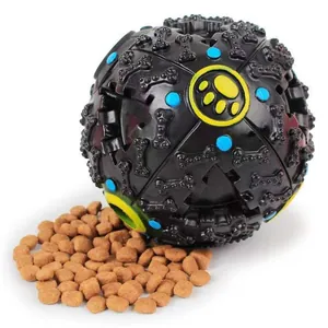 Interaktiver Hundeleckerli-Puzzleball mit Quietschfunktion und robuster Gummitextur