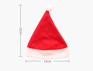 Mini velvet Santa hat dimensions 16cm height and 13cm width for decor