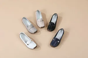 Collection of classic women's loafers in various colors featuring soft soles and slip-on design.
