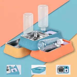 Distributeur d'eau automatique pour animaux et bol en inox avec motif de colonne