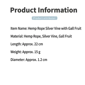 Detailed product specifications for cat silvervine and gall fruit molar chew toy